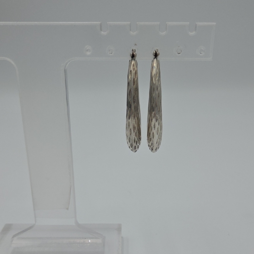 Sterling Silver 925 Hoop Dangle Earrings